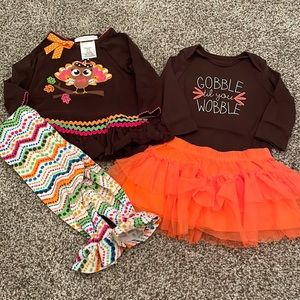Set of 2 thanksgiving outfits - 6-9 months